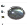 Bijoux à anneaux en argent massif en pierres précieuses Labradorite Gemstone 925